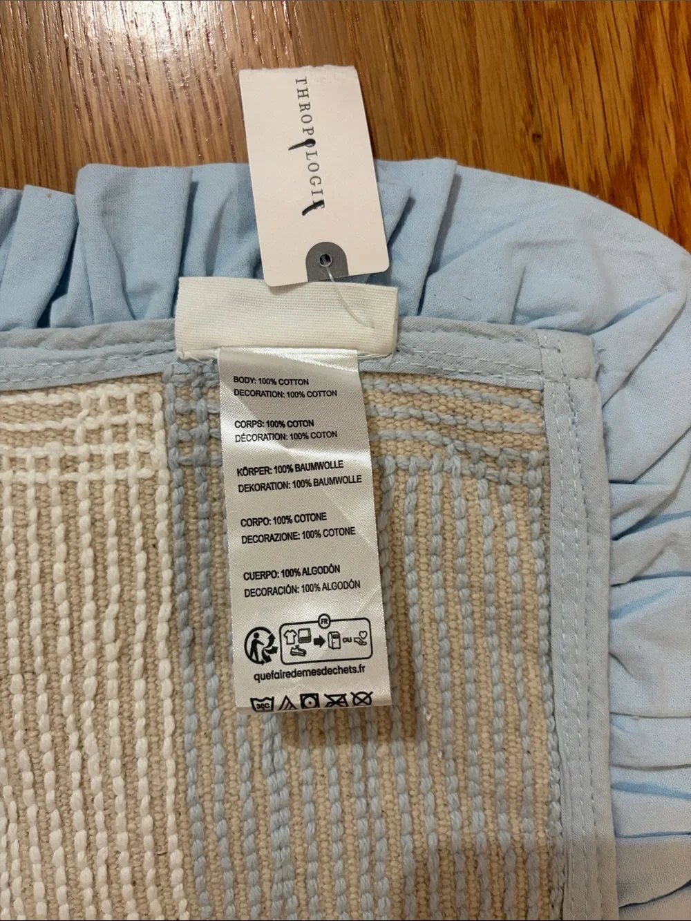 Anthropologie Ruffled Stripe Tufted Bath Mat NWT